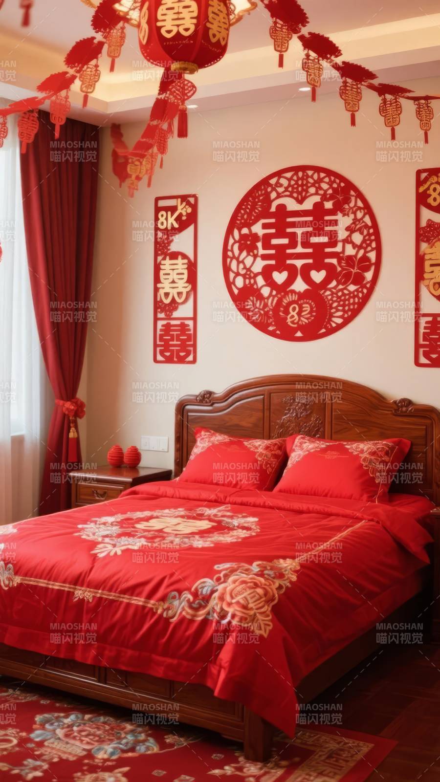 喜庆婚房布置图片