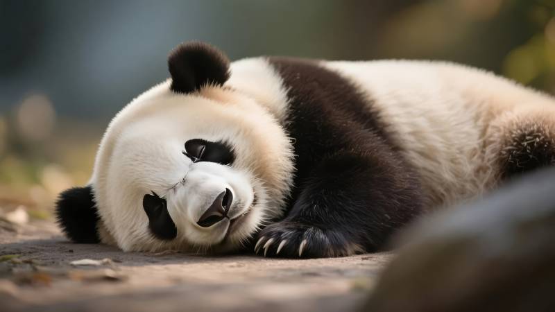 熊猫酣睡图图片