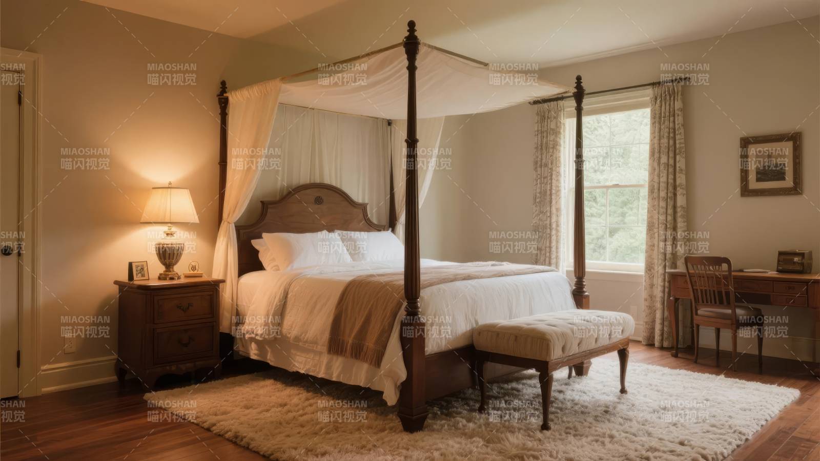 典雅四柱床卧室图片