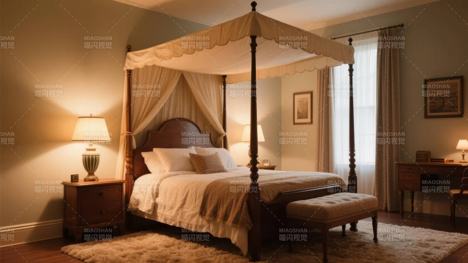 典雅四柱床卧室图片