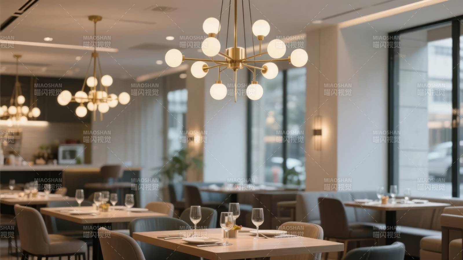 现代餐厅优雅用餐区图片