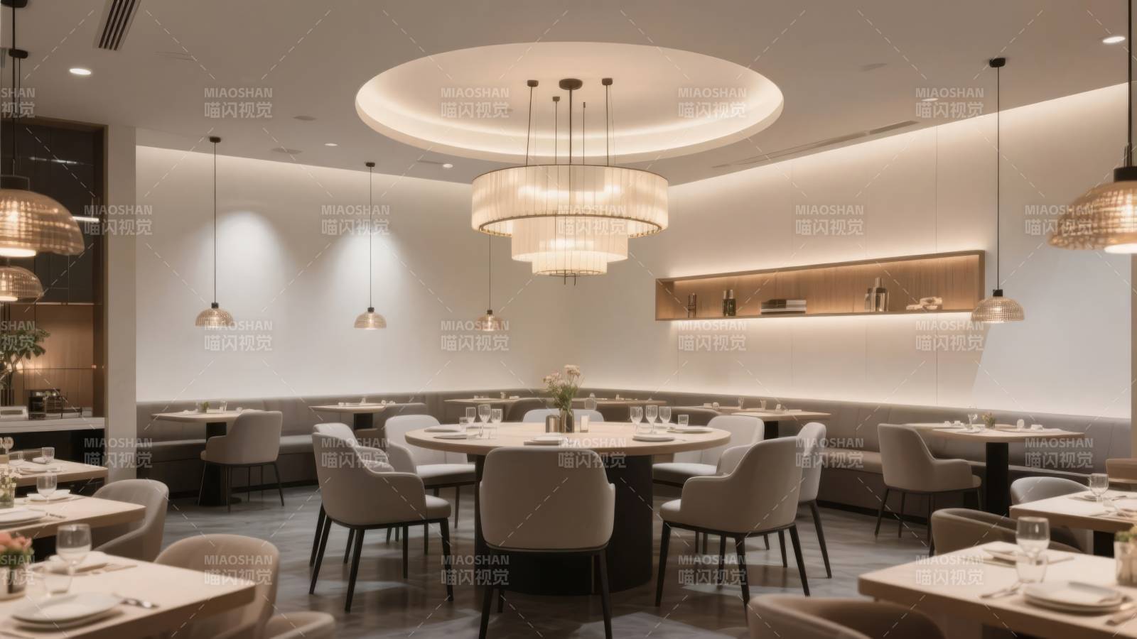 现代餐厅优雅用餐区图片