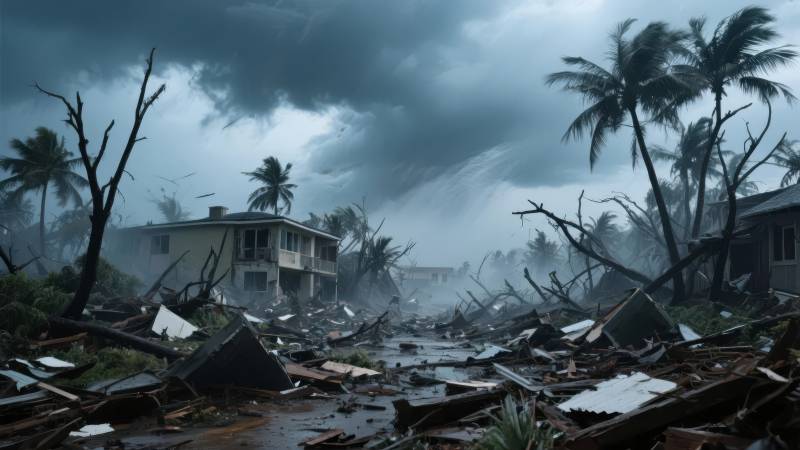 风暴后的废墟图片