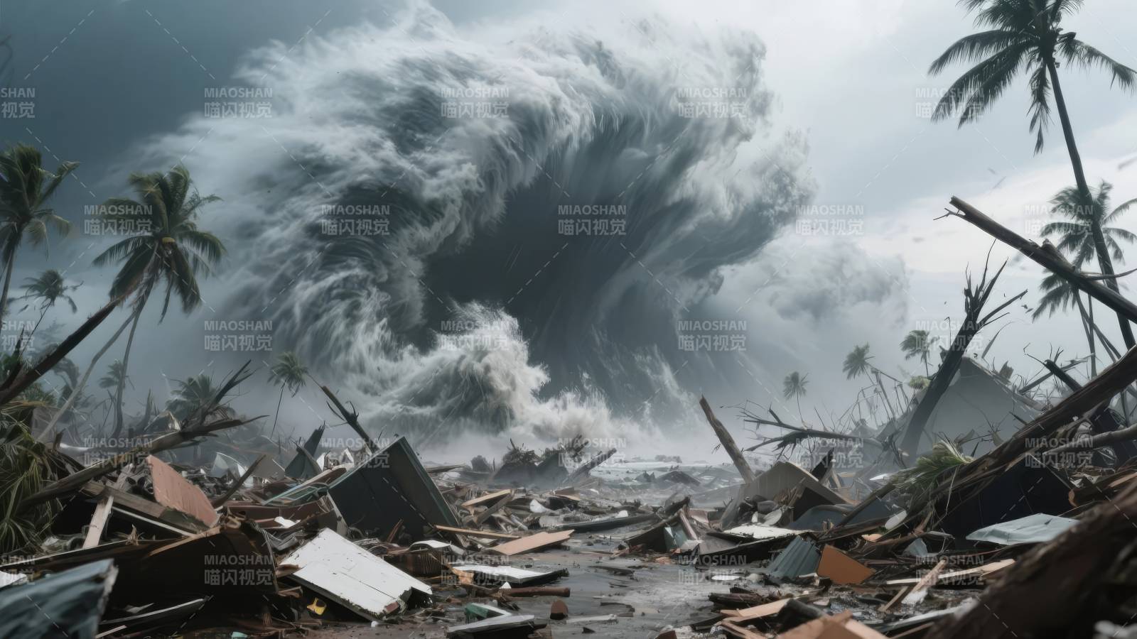 巨浪席卷海岸图片