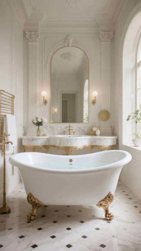 奢华古典浴室图片