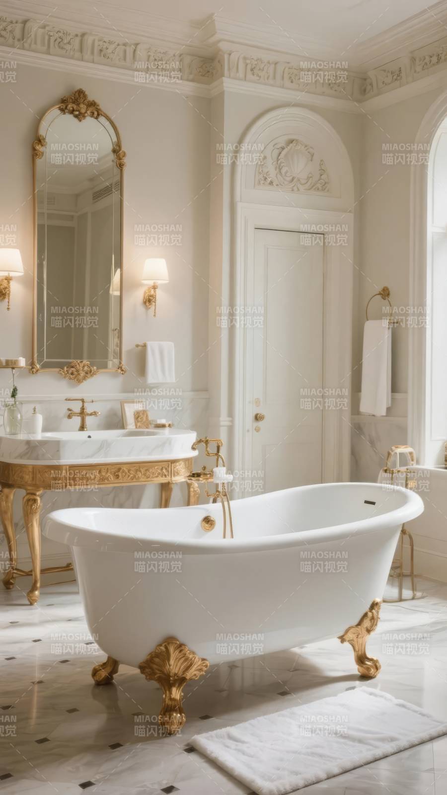 奢华古典浴室图片