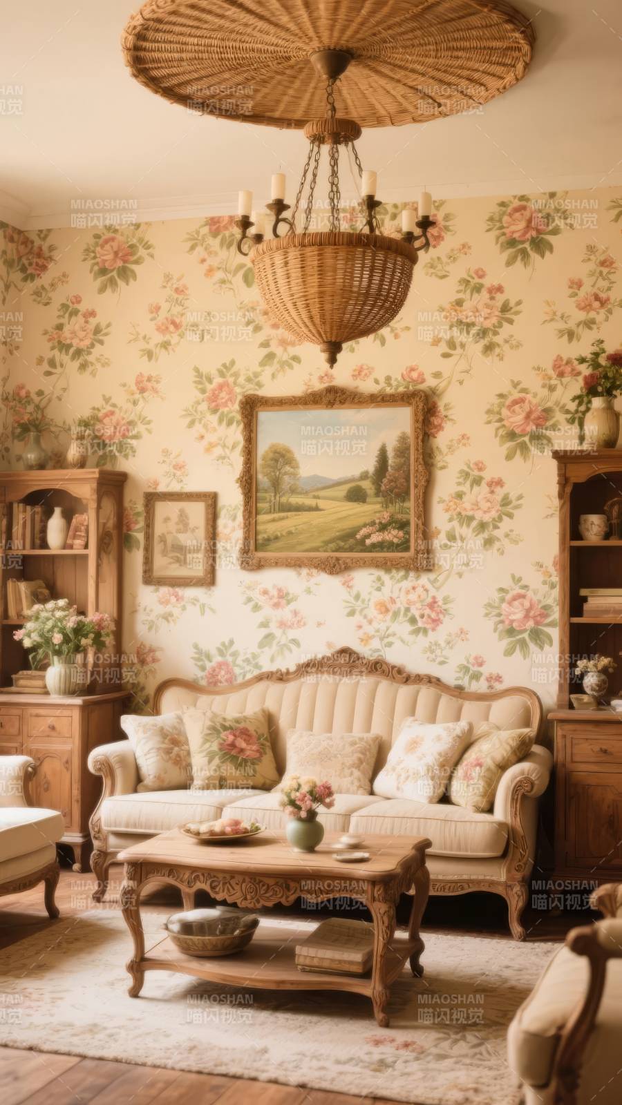田园风客厅布置图片