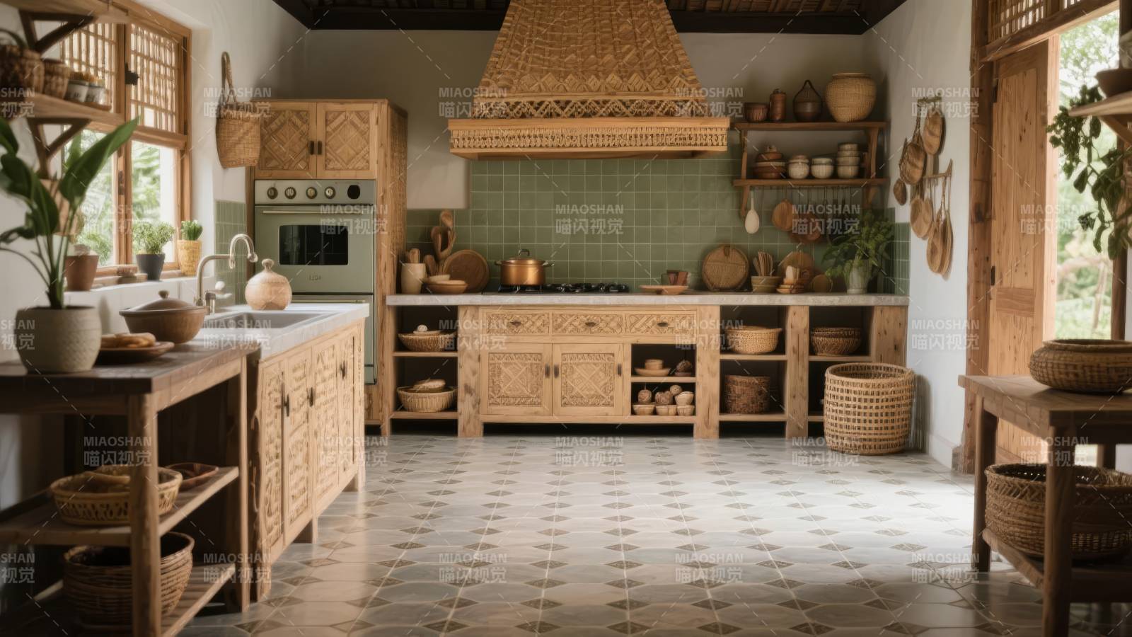 田园风厨房图片