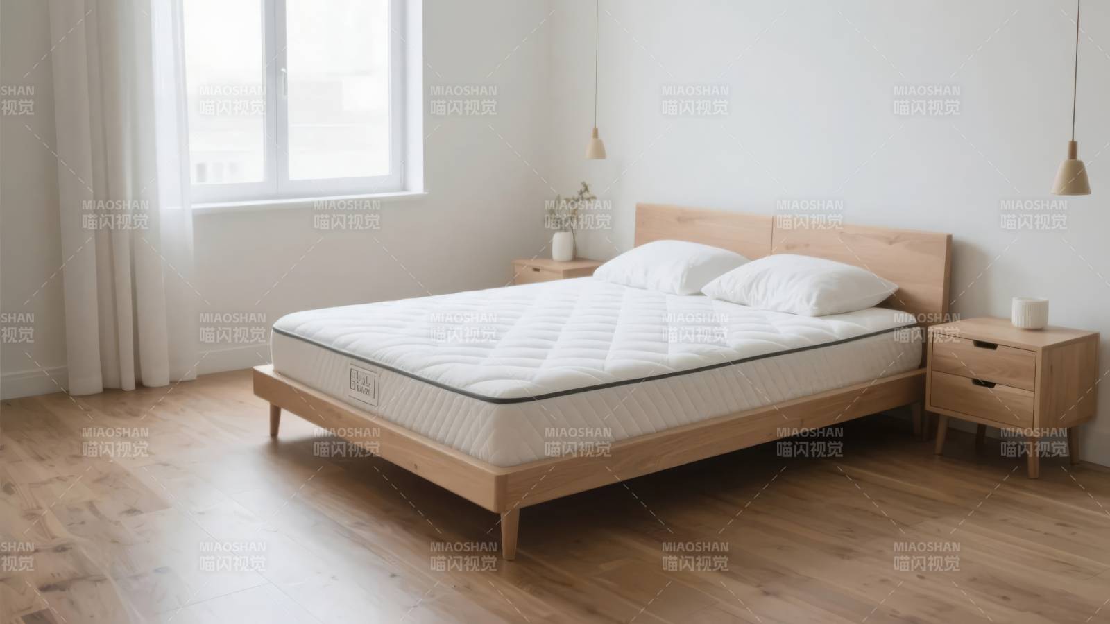 简约卧室床品展示图片