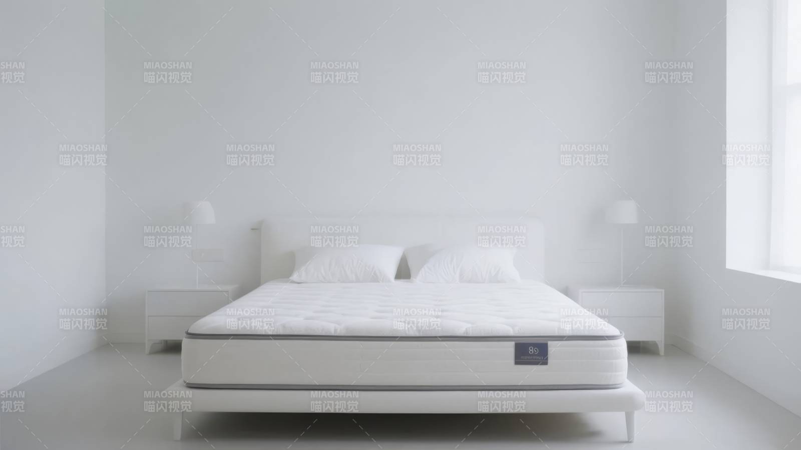 简约白色卧室图片