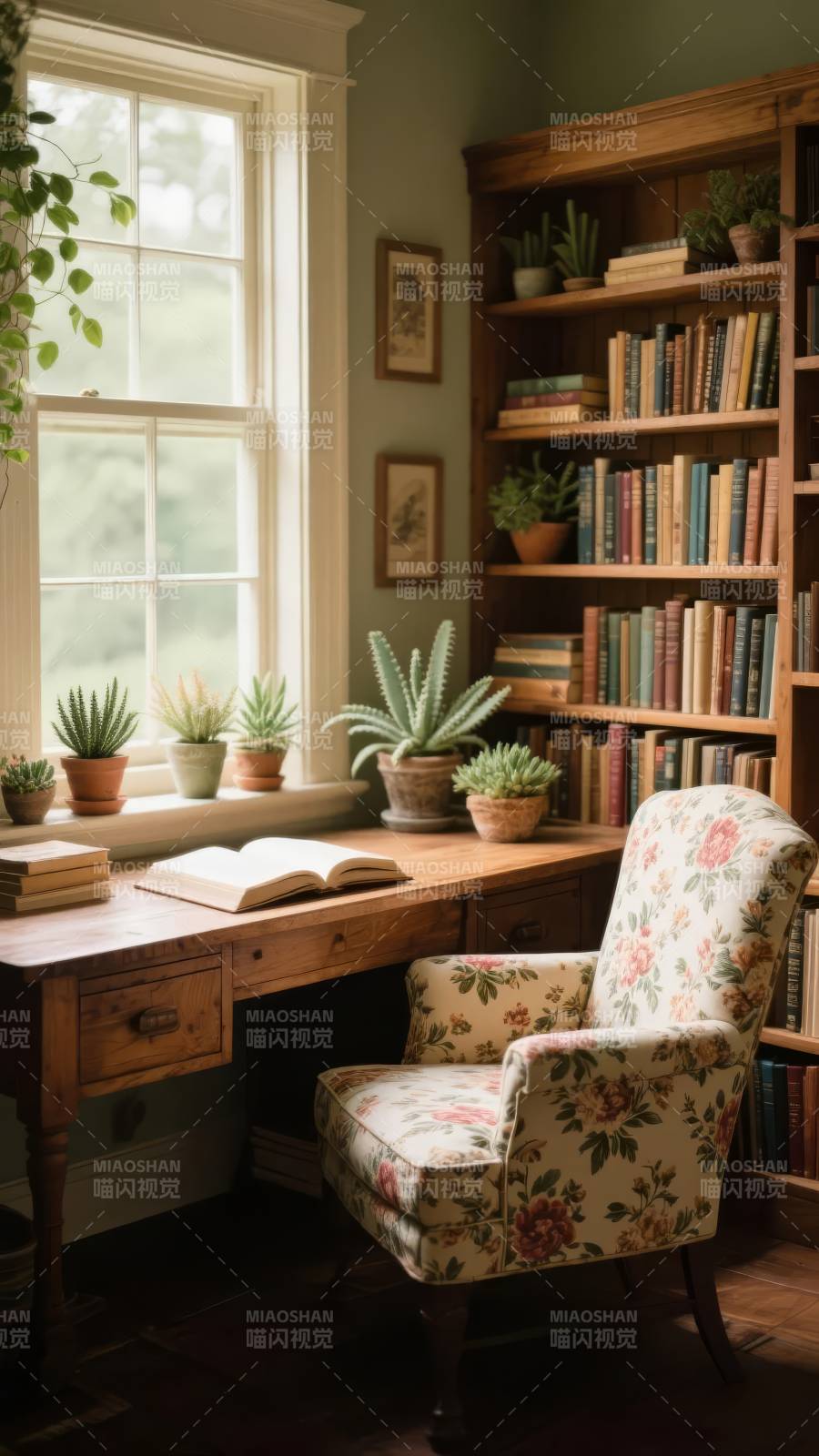 书香满屋 静谧阅读图片