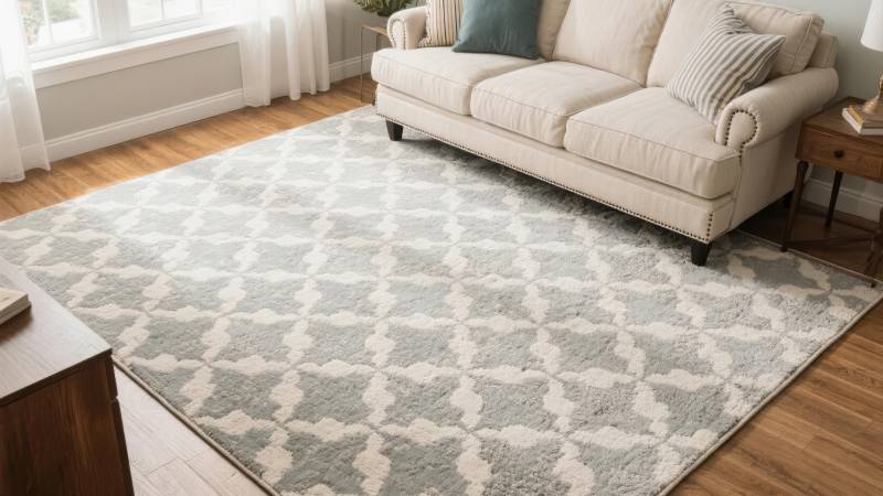 客厅几何图案地毯图片