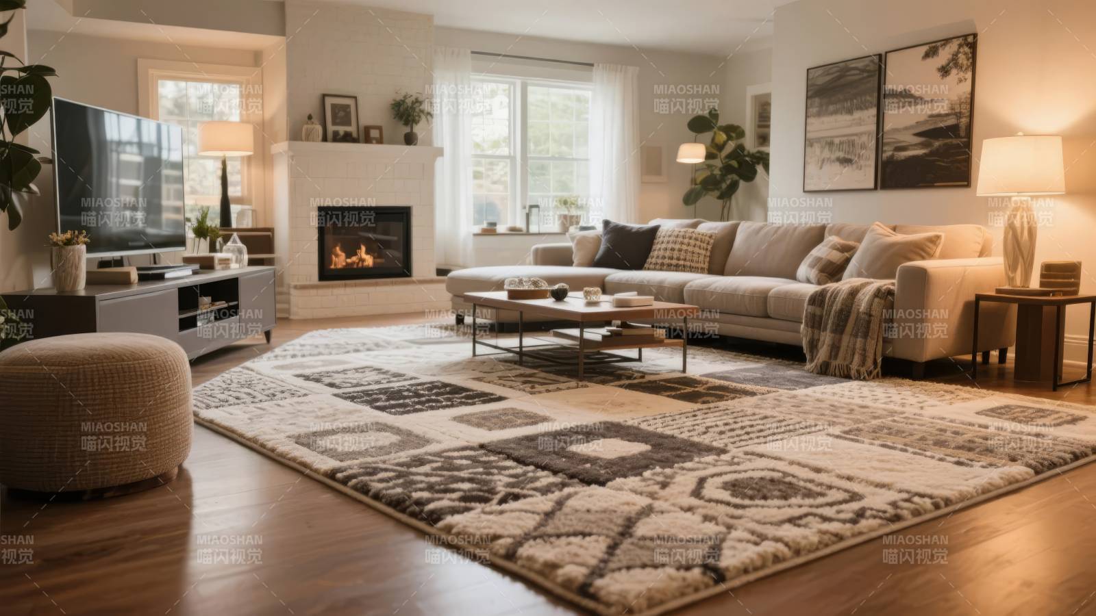 温馨现代客厅布置图片