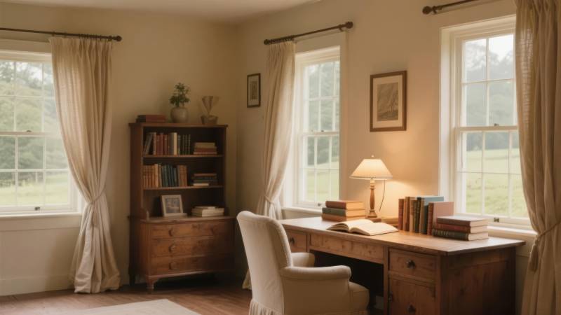 温馨书房一角图片