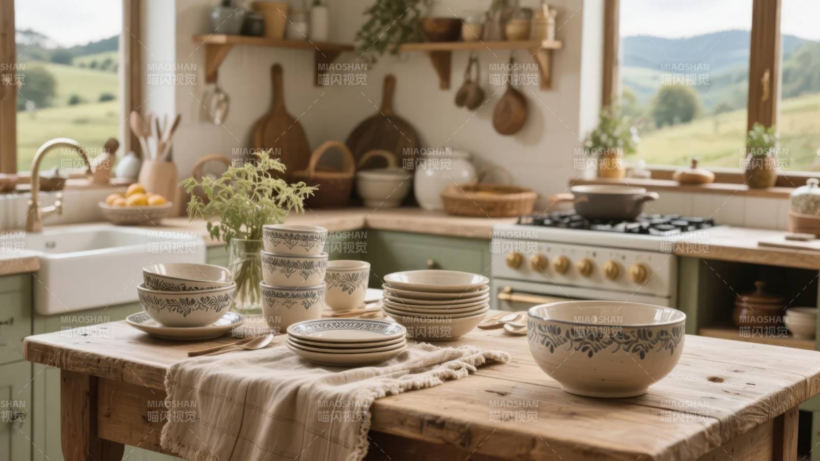 田园厨房静谧时光图片