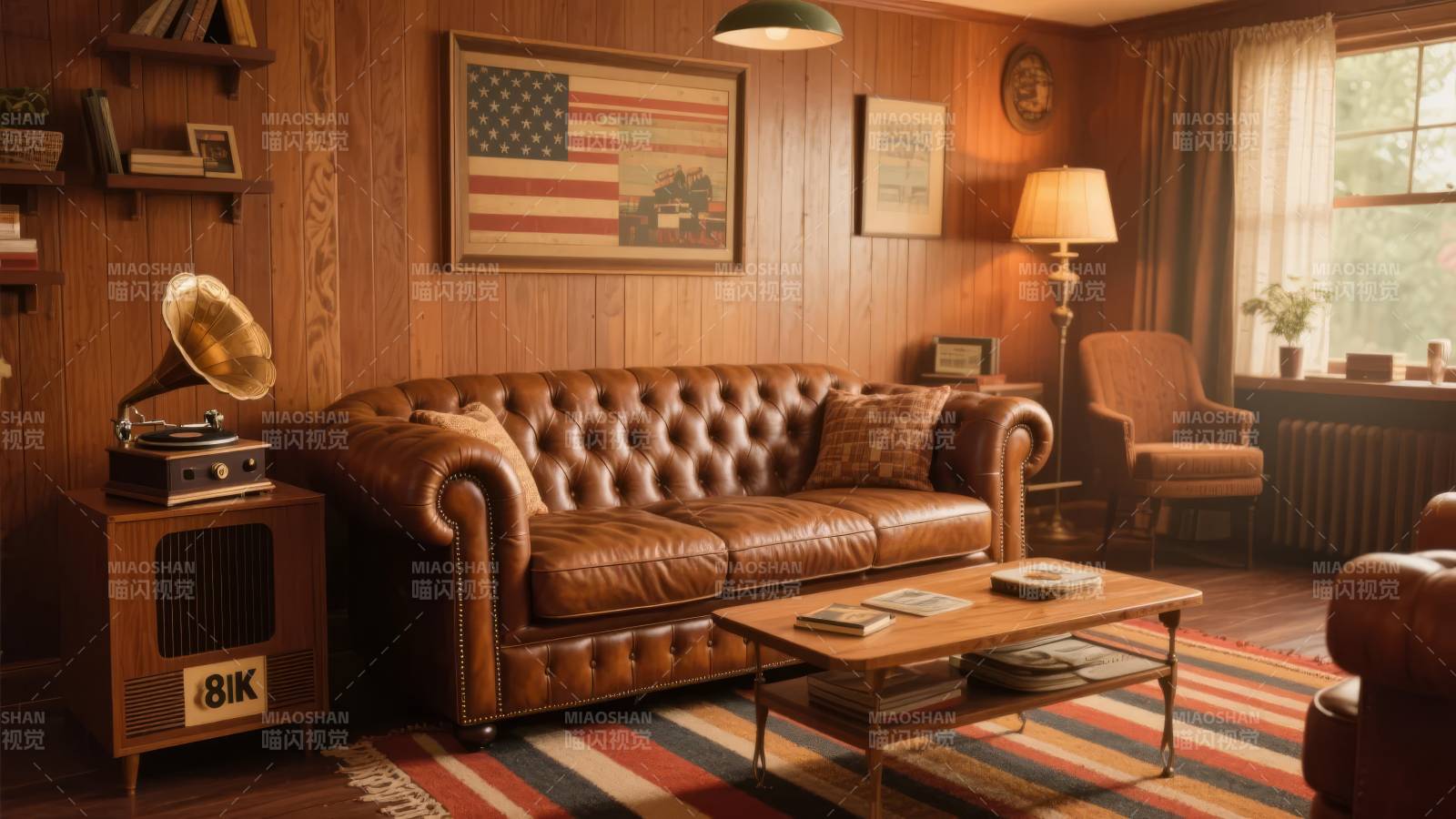 复古客厅温馨一角图片