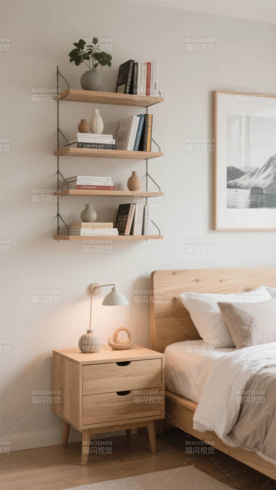 简约卧室一角图片