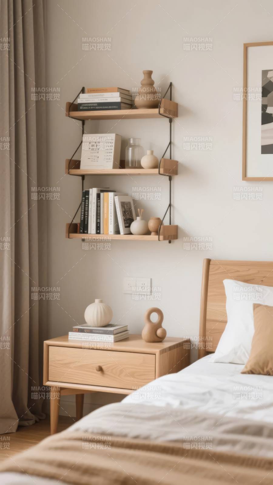 简约卧室书架设计图片