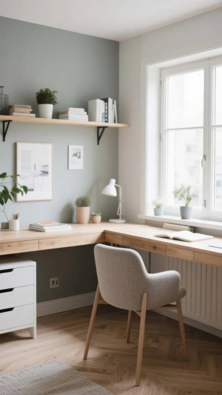 简约书房一角图片