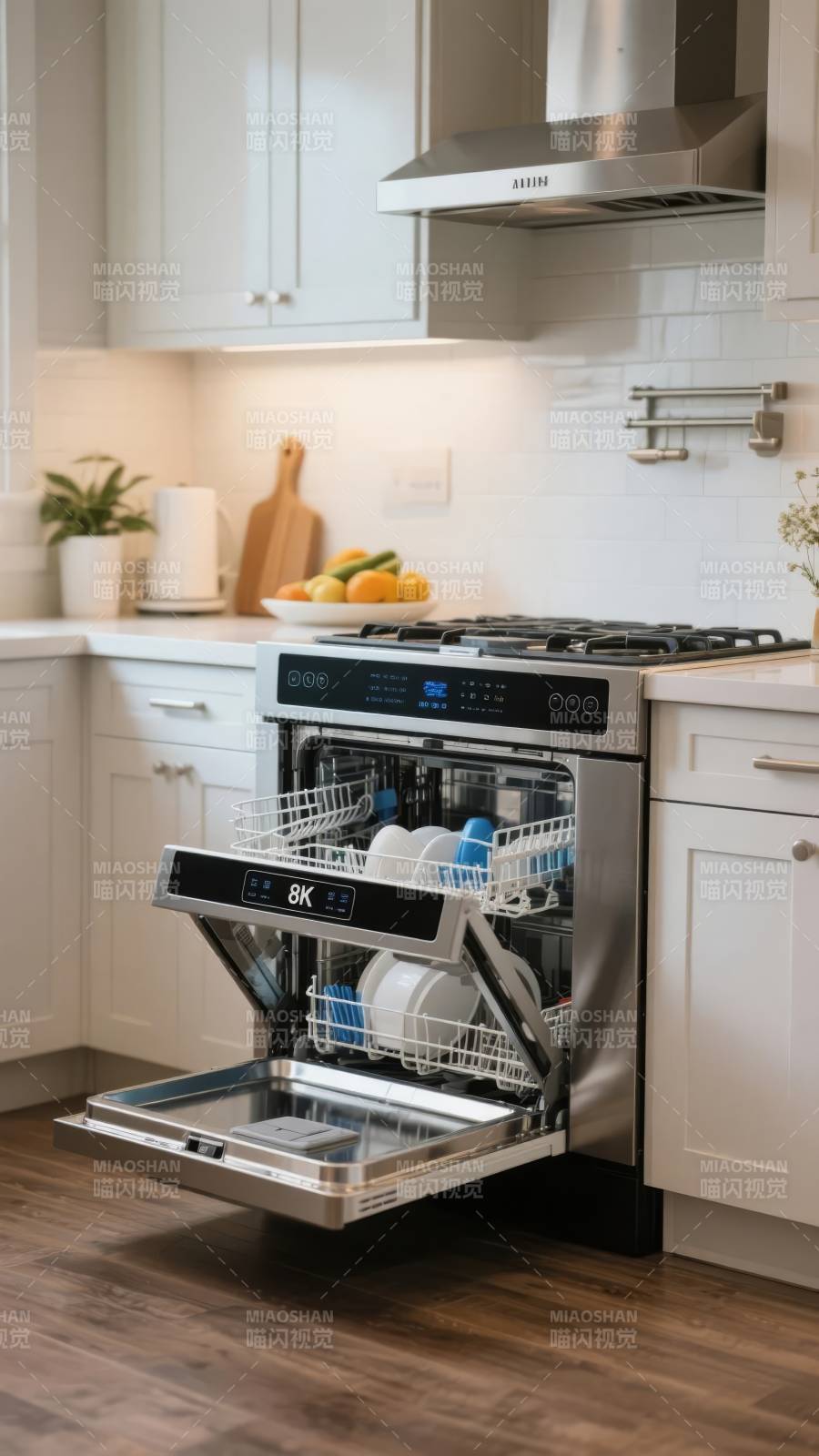 现代厨房洗碗机图片
