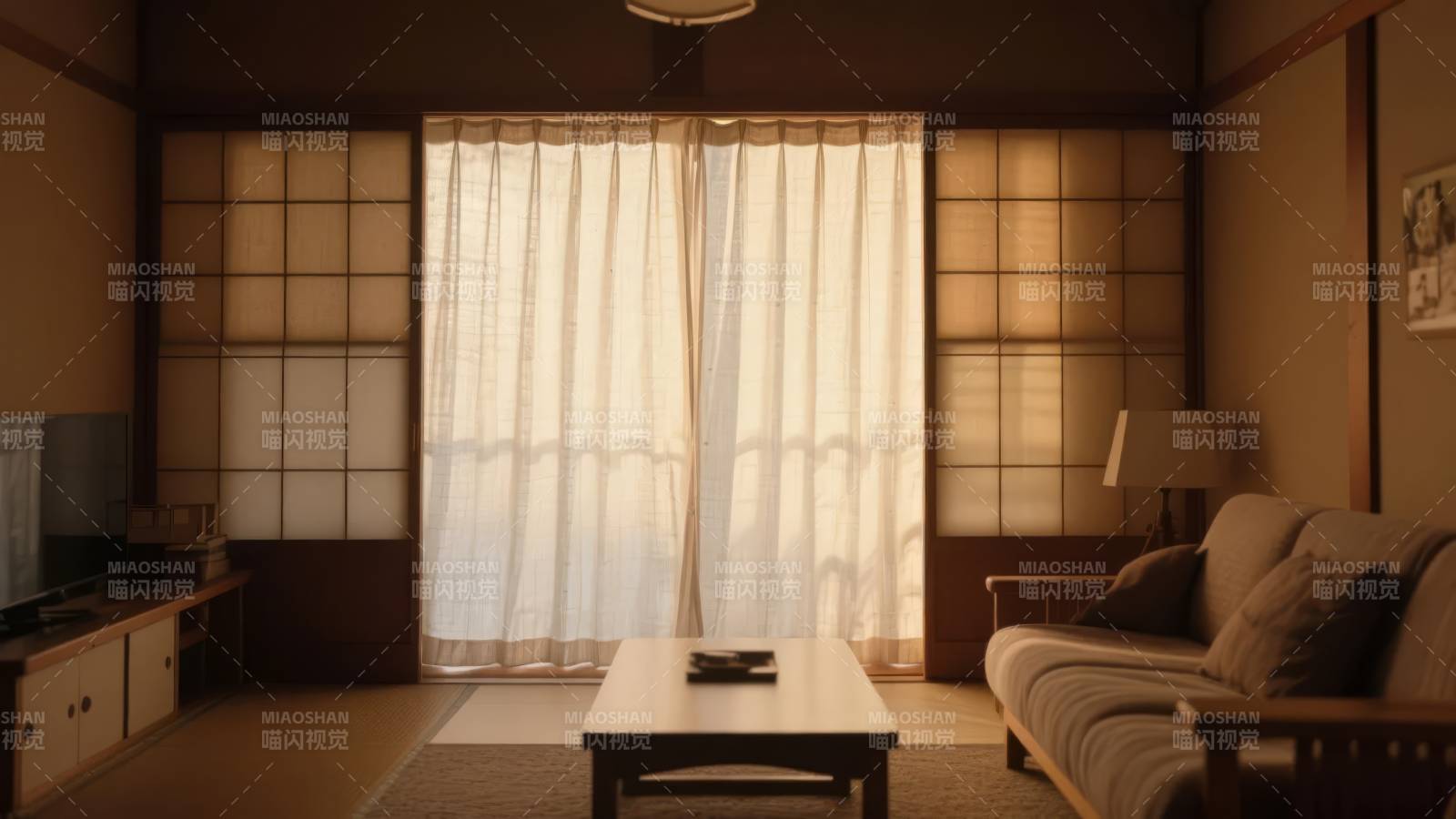 日式客厅静谧温馨图片