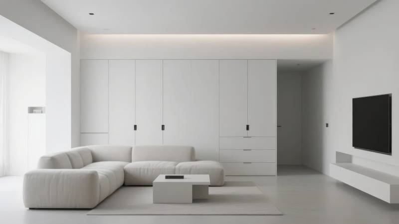 极简白色客厅设计图片