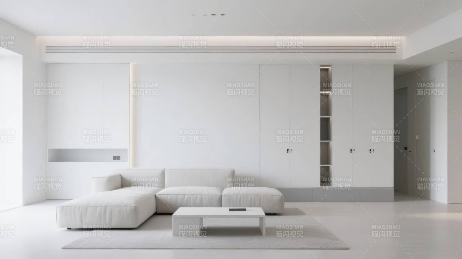 极简白色客厅设计图片