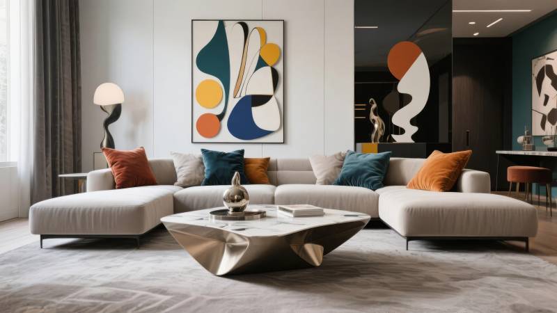 现代客厅艺术装饰图片