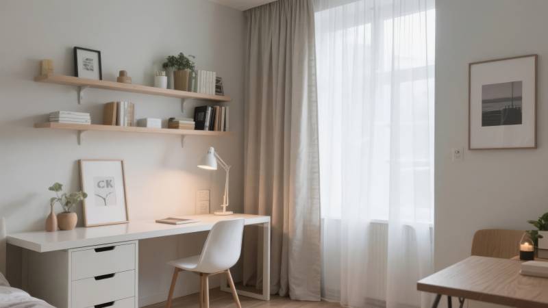 简约书房一角图片