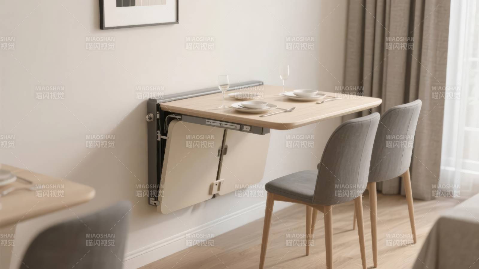 折叠餐桌 节省空间图片