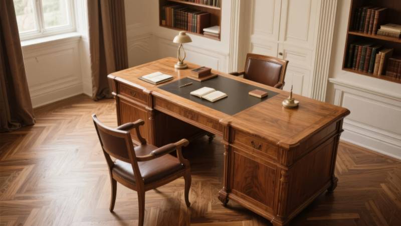 典雅书房办公桌图片