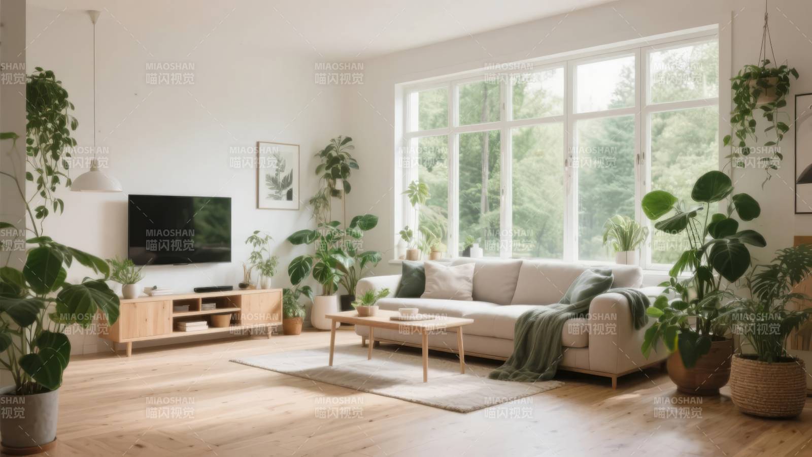 绿意盎然的客厅图片