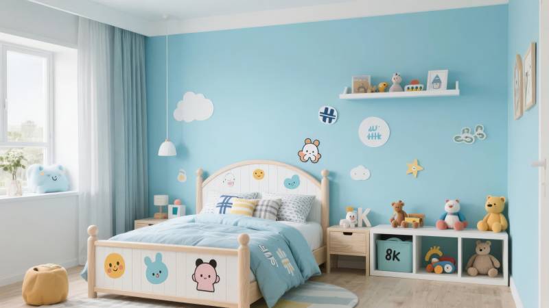 梦幻蓝色儿童房图片