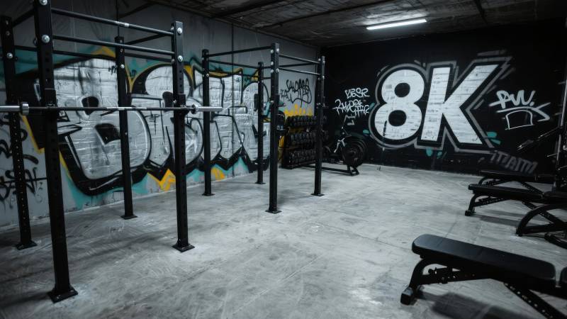 K健身馆涂鸦墙图片