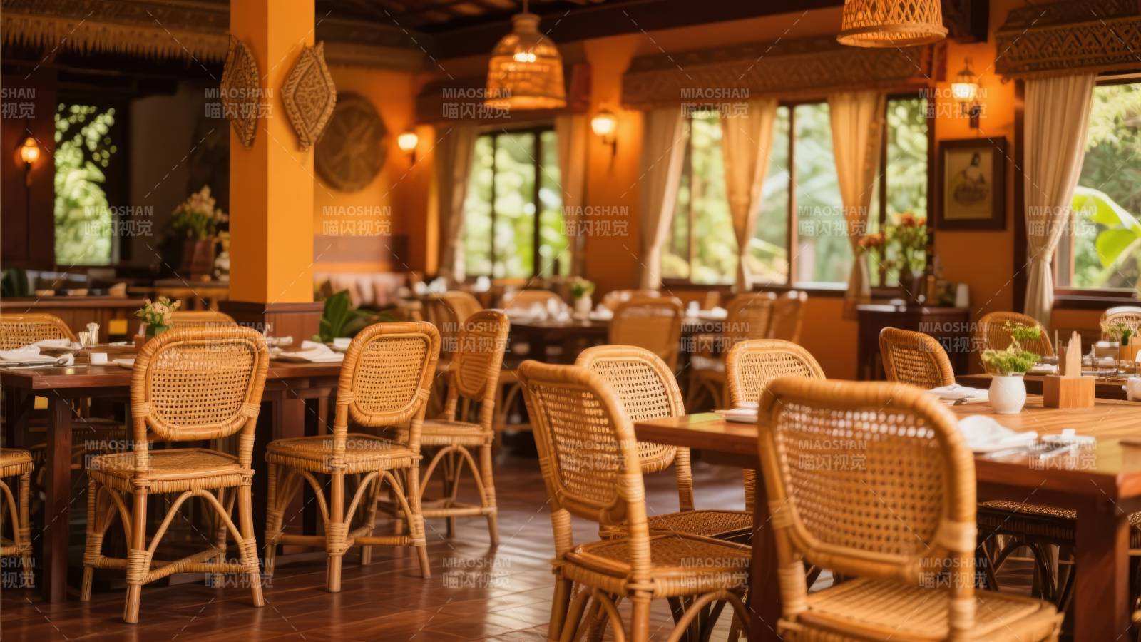 温馨餐厅静谧一角图片