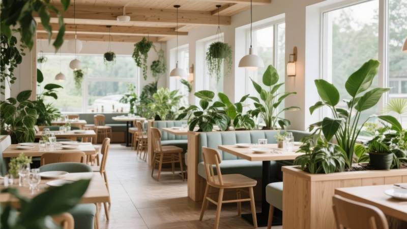 绿意盎然的餐厅图片