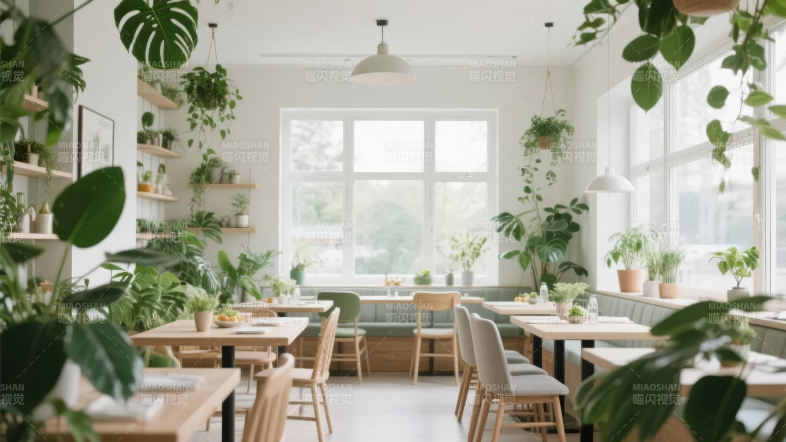 绿意盎然的餐厅图片