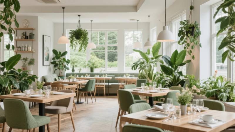 绿意盎然的餐厅图片