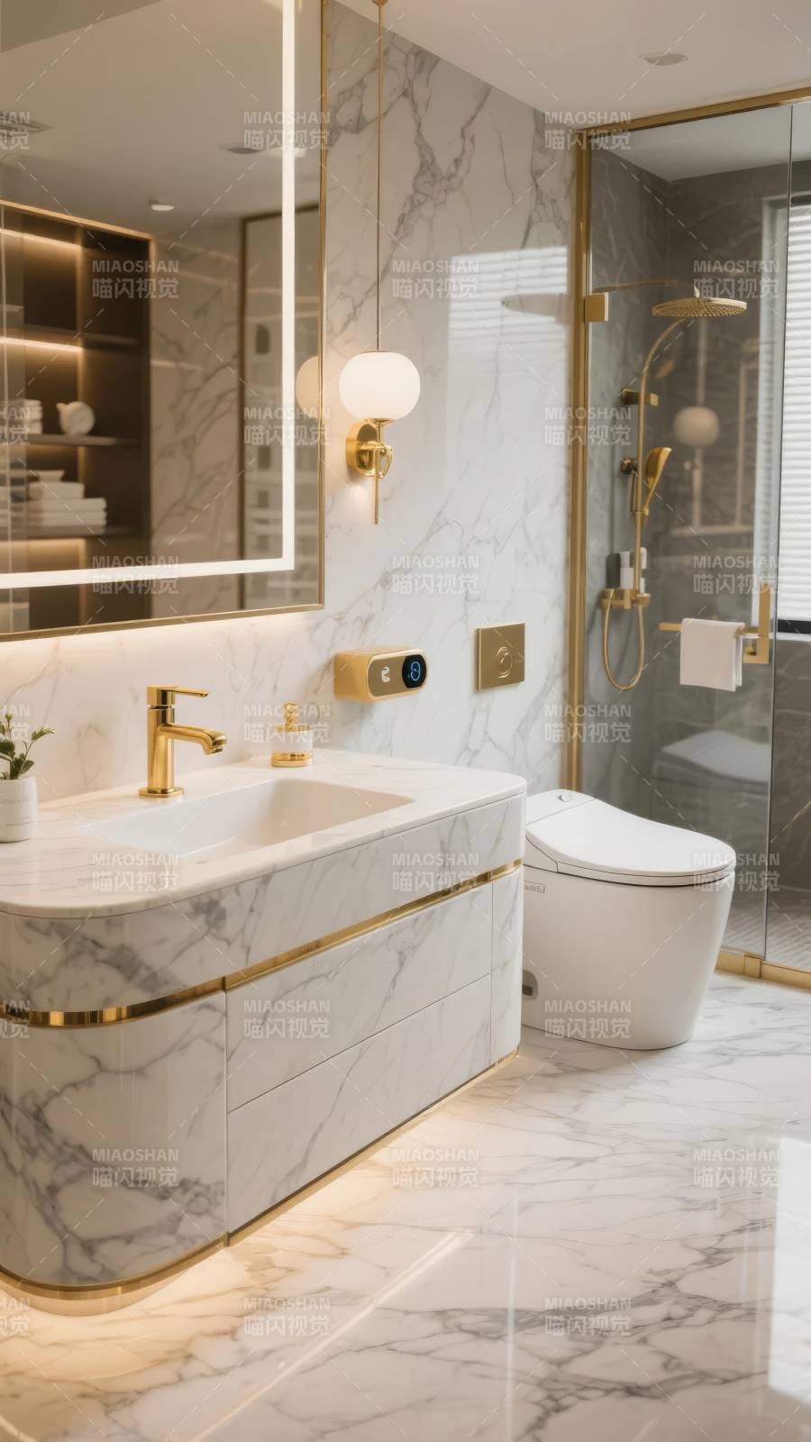 奢华大理石浴室图片