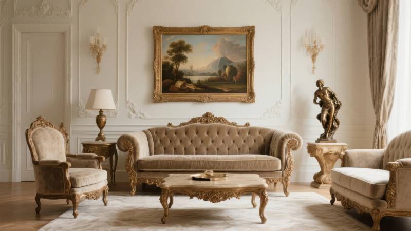 古典客厅雅致布置图片