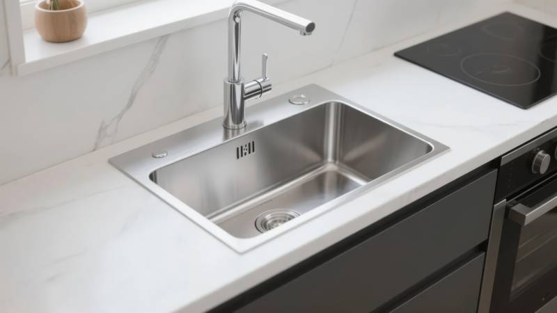 现代厨房不锈钢水槽图片