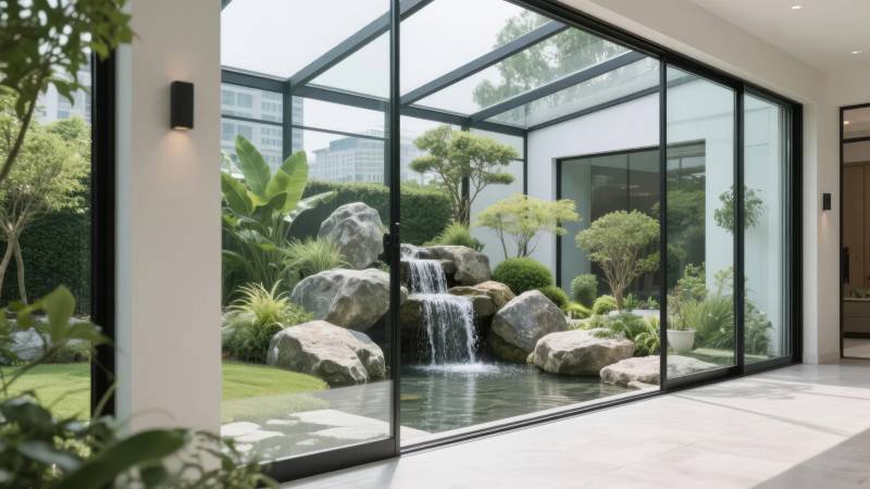 庭院流水景致图片