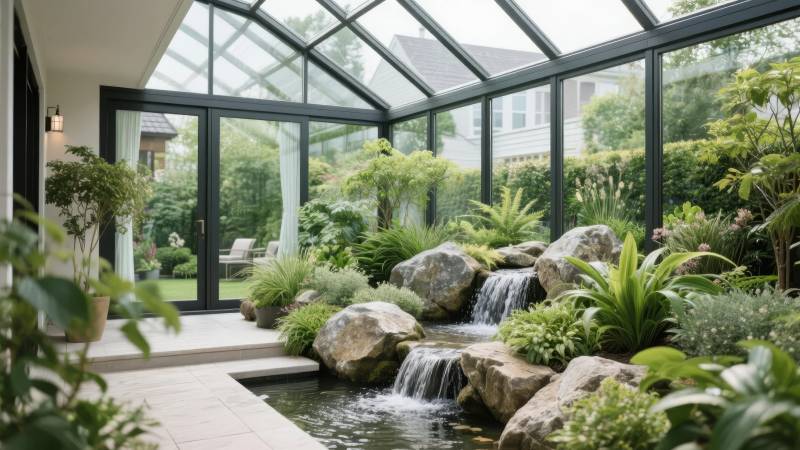 室内花园瀑布景观图片