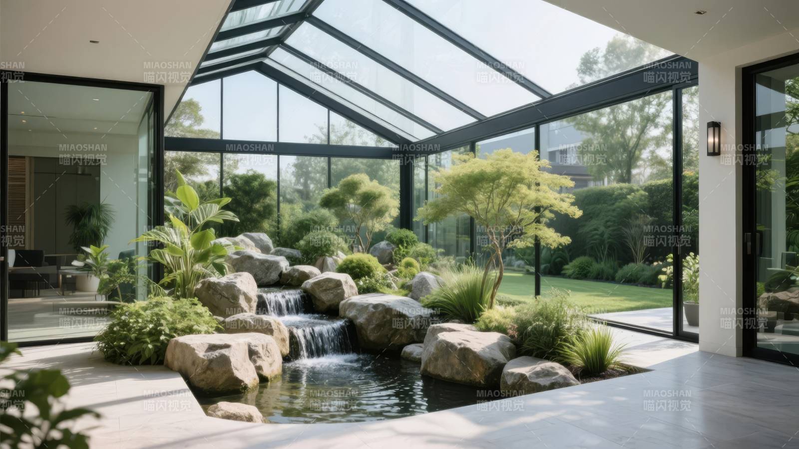 现代庭院水景图片