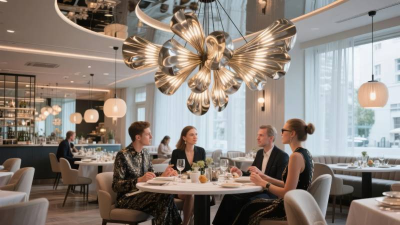 优雅餐厅里的温馨聚餐图片