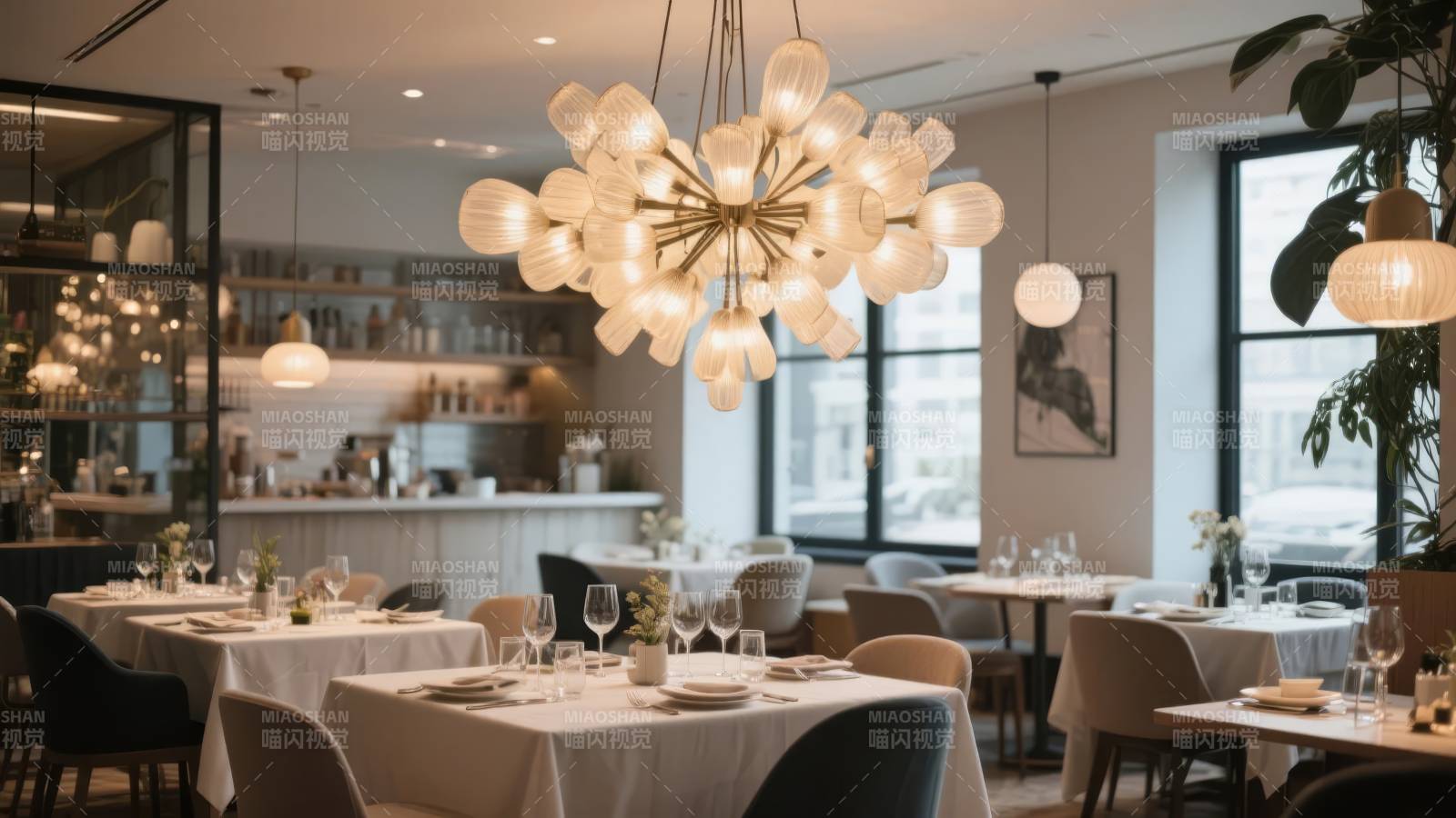 现代餐厅优雅用餐环境图片