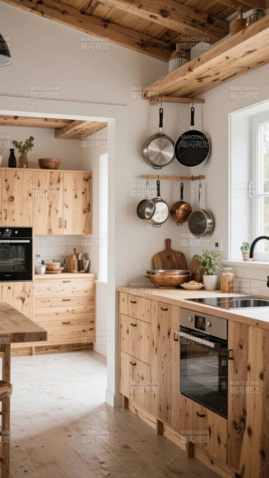 木质厨房温馨自然图片