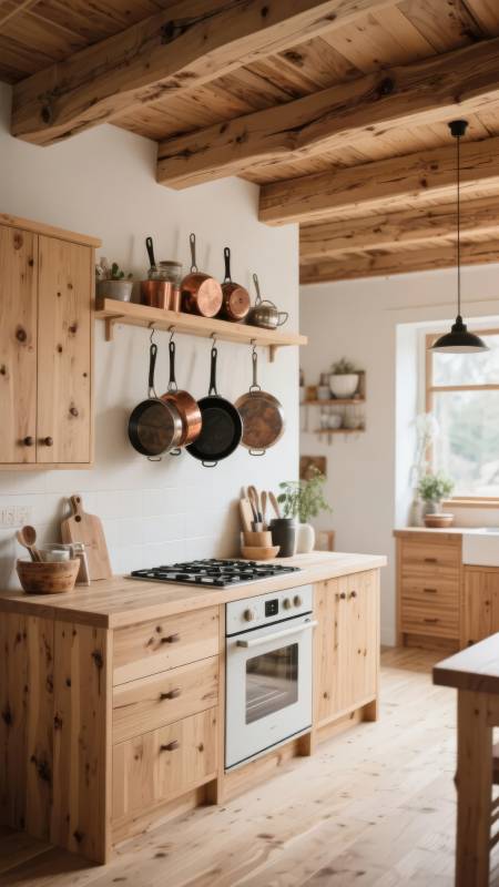 原木风厨房设计图片