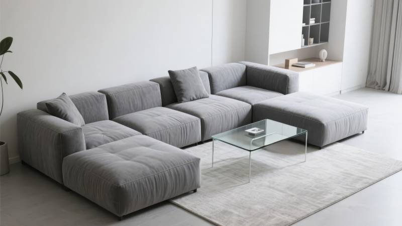 现代简约灰色沙发图片