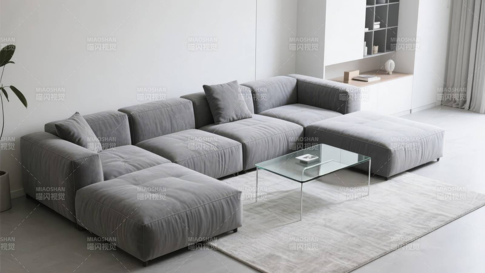 现代简约灰色沙发图片